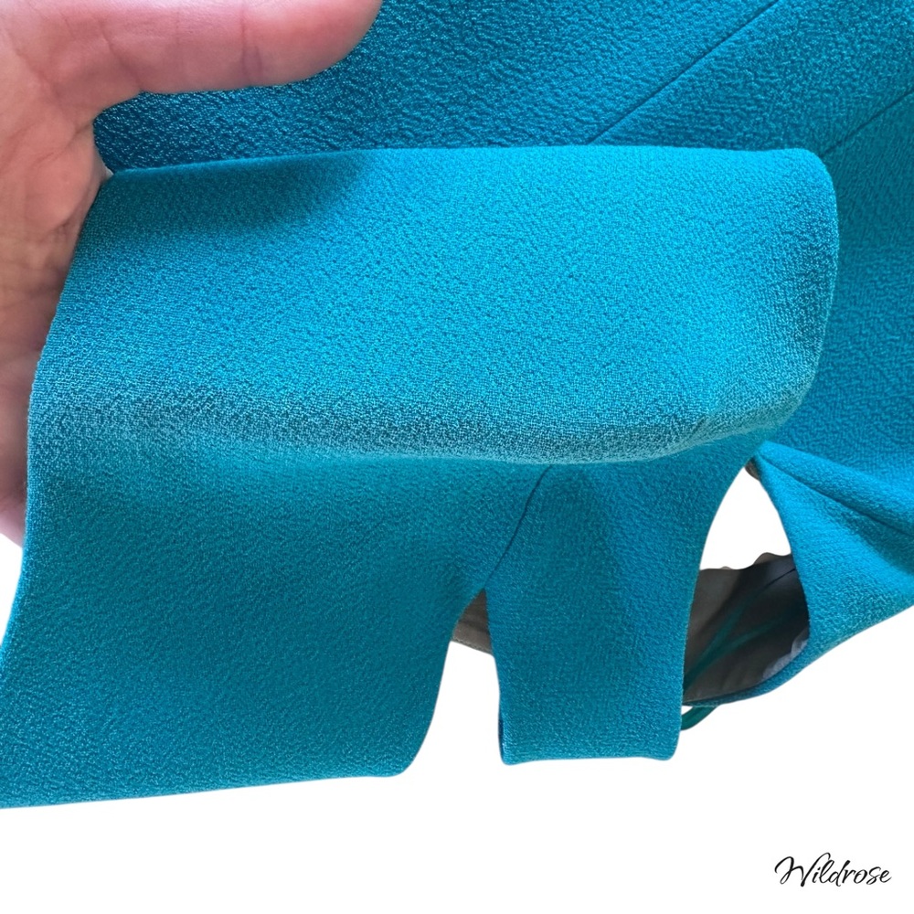 Roland Mouret Blue Green Cut Out Back Sheath Dress SZ 6 - Picture 13 of 14